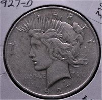 1927 D PEACE DOLLAR  VF