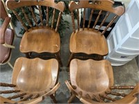 Set of 4 wood chairs 32.25” back x 17.5” seat x