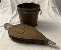Vintage bellow & small decorative bucket