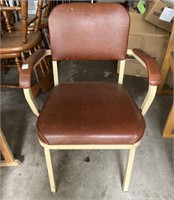 Metal & leather chair 33.5” Back x 19” Seat x