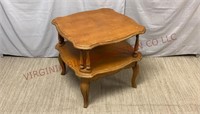 Vintage Solid Wood Two-Tiered Side / Accent Table