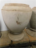 Concrete headstone flower vase urn, 12" tall