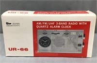 Sampo UR-66 am/fm quartz alarm clock silver