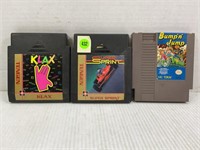 LOT OF 3 NES GAMES - SUPER SPRINT, KLAX, AND