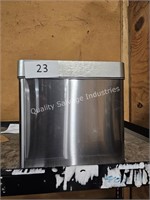small stainless steel trash can