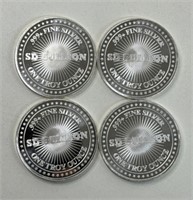 (4) 1oz SILVER SD BULLION COINS