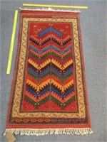 mid-east wool throw rug - 2.5ft x 5ft