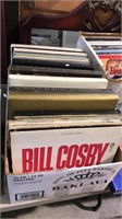Box lot of record albums including Bill Cosby ,