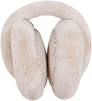 Knit Plaid Fur Earmuffs