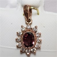 $3000 14K  Pink Sapphire(0.55ct) Diamond(0.22ct) P