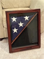 50 Star Flag with Glass Display case 24 x 20