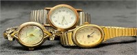 Three Vintage Gold Tone Watches Timex & Quartz