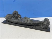Wolf Original Molded Sculpture - Man in Canoe &