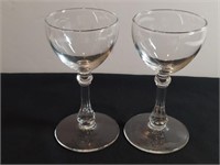 2pc Libbey 9500 Pattern Stem Glasses.