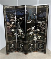 Chinese Lacquer Dressing Screen