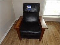 oak and leather recliner