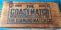 DIAMOND MATCH CO ANTIQUE WOOD CRATE RAILROAD LABEL