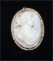 Antique Shell Cameo Pendant - Brooch