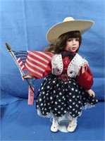 Paradise Galleries Patriotic Western Girl Doll