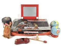 8 Vtg Childrens Toys Etch A Sketch Erector Set +