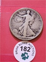 1916 D Walking Liberty Half Dollar VG