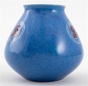 Moorcroft Flamminian Blue Pottery Vase