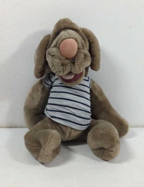 Vintage 1981 Wrinkles Dog Hand Puppet Plush