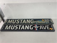 2 ford mustang metal signs