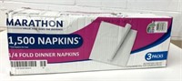Box of 1500 Napkins 1/4 Fold Marathon Brand