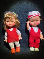 Vintage 1970s Sunny and Honey Twin Dolls