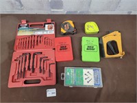Allen keys, screws, measure tapes, etc