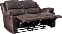 ACME Zuriel Brown Faux Leather Reclining Loveseat