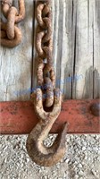CHAIN WITH TWO HOOKS - APPROXIMATELY 8-8.5FT