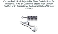 MSRP $20 Silver Curtain Rod