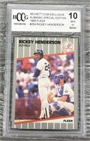 Rickey Henderson Graded Mint 10 Baseball Card