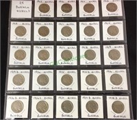 Coins, 24 Buffalo Nickels, 1913//1938D(1178)