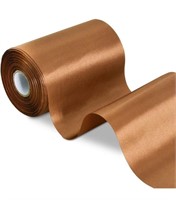 New,  4 Inch Coffee Brown Solid Satin Ribbon 22yd
