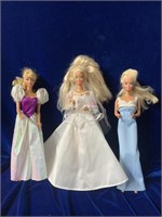 Lot of 3 Vintage Barbie Dolls Bride Princess