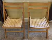 Vintage Wood Folding Chairs
