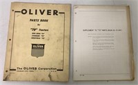 lot of 2 - Oliver Parts Book & Supplement for "70"