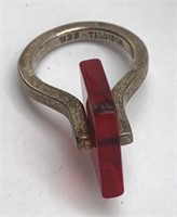 Vintage rare Tego & Co silver ring size 5