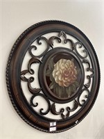 Round hand painted metal wall art