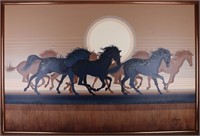ORIGINAL LETTERMAN 'HORSES IN THE SUNSET' PAINTING