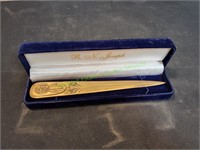 Brass George Blueders & Co Letter Opener in Case