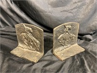 "END OF TRAIL" CAST IRON BRONZE / BOOKENDS