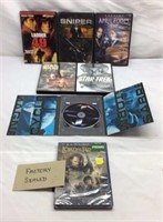 F12) SEVEN DVD'S, ONE FACTORY SEALED