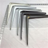 F12) FIVE PAIR OF SHELF BRACKETS