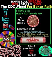 1-10 FREE BU RED Penny rolls with win of this 2008