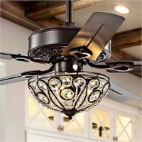Ali 48" 3-light Wrought Iron Led Ceiling Fan With