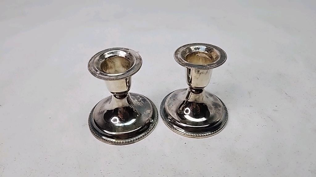 Silverplate candle stick holders